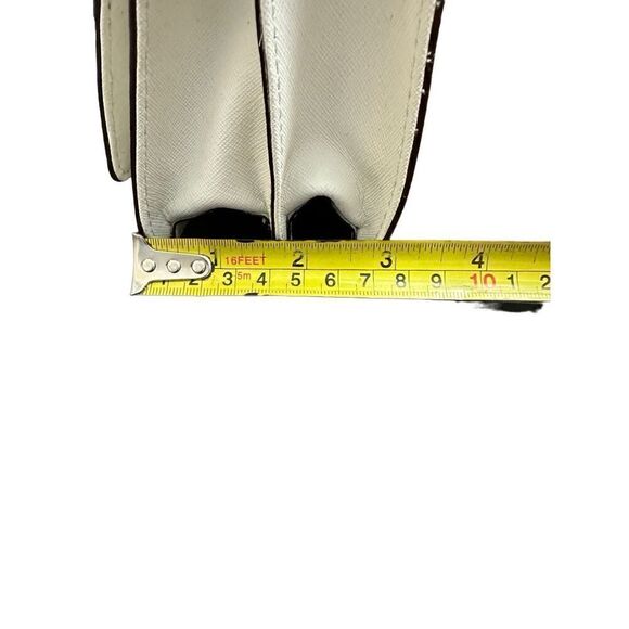 Rebecca Minkoff Handbag Bag Crossbody Hudson White Black Saffiano Leather Flap - Picture 11 of 12